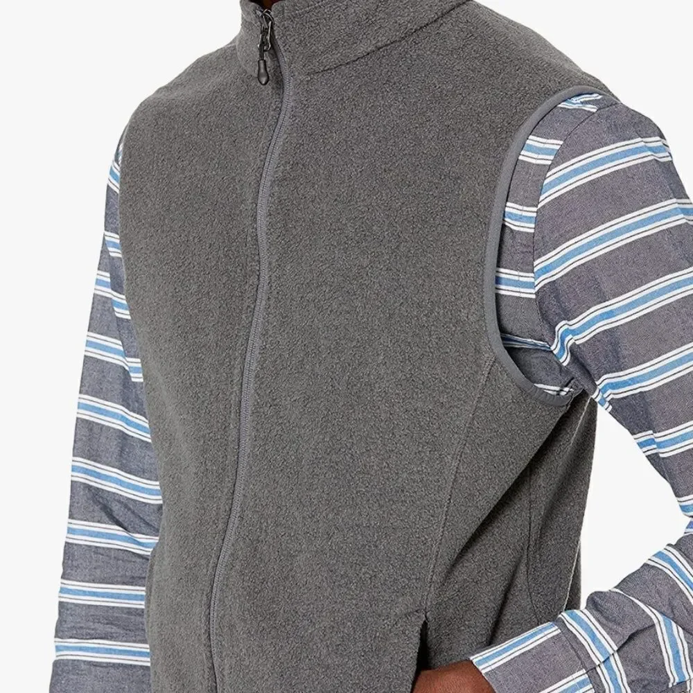 Amazon Essentials Men's Polar Fleece Vest Full Zip Charcoal XL